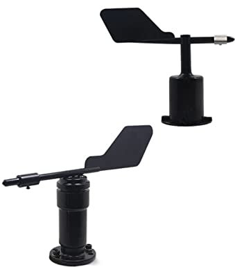 Station météo avec pluviomètre Capteur de vent mètre de vent tout-en-un 360 capteur de direction du vent Station météo extérieure surveillance anémomètre girouette Sans fil Intérieur Extérieur(Size:4)