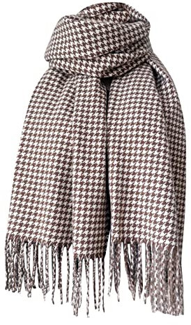 Tartan Schal Schal Klassische Quaste Karierter Schal Warmer weicher klobiger großer Kuschelschal Schals Handdesinfektion Für Unterwegs Tücher (Khaki, One Size)