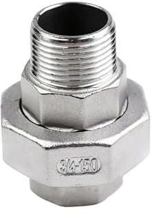 KXJSYL Tool Connecteur de raccord de Tuyau Union en Acier Inoxydable 1/4, 1/4 3/8 1/2 3/4 1 1-1/4 1-1/2 BSP, Filetage Femelle à mâle, Adaptateur coupleur, 304(3/4)