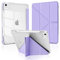 MuyDoux Custodia Origami per iPad Air 6 11 Pollici M2 2024 / iPad Air 4 5 2020/2022 10,9 con Portapenna, Angoli di Visione Multipli 5 in 1, Cover Retro Trasparente Chiaro Antiurto, Viola Chiaro