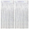 2 Stück Lametta Vorhang Silber, Glitzervorhang Lametta Silber, Glitzer Party Vorhang, Folien Fransen Hintergrund fur Party Deko Geburtstagsdeko Hochzeit Festivals Bühnendekor Disco Party(1m x 2m)