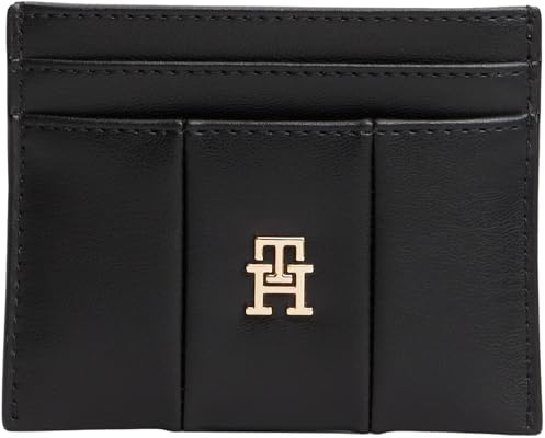 Tommy Hilfiger Damen Kartenetui Icon Holder Quilted Klein, Schwarz (Black), Einheitsgröße