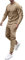 Boiler Suit Mens Sleeved O Neck Sports Suit Suit Size 30 (Khaki, XL)