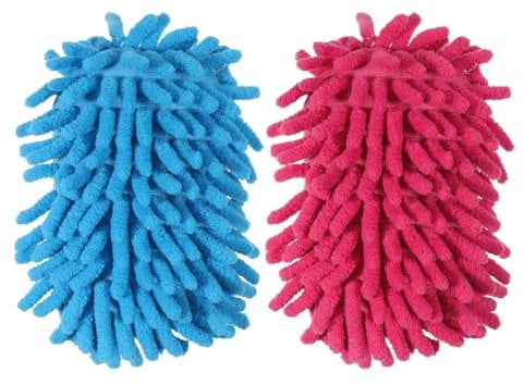 ElevateTech 2Pcs White Board Eraser Blackboard Chalk Eraser Ultra Fine Fiber Dry Wipe Chenille Dust Free Mesh Sponge in Red Blue Washable Suitable Classrooms Offices