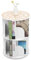 Tyvotrend 360° Drehbares Bücherregal für Kinder und Erwachsene, Drehregal Büroregal Bücher Regal, Standregal Raumteiler Kinderbücherregal Dekoregal, für Wohnzimmer, Büro, Weiß (2-Tiers)