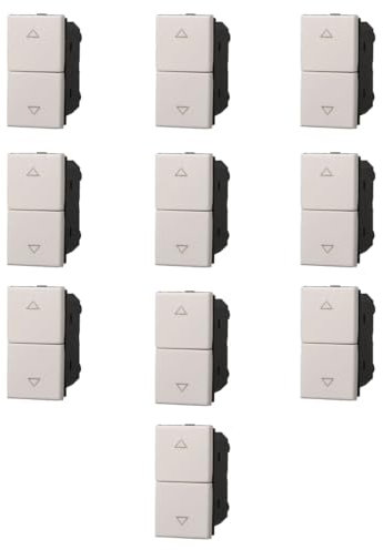 10x Interruttore interbloccato doppio saliscendi, tapparelle, avvolgibili, Moduli Bianchi, Compatibile Con BTicino Axolute, frutti, interruttori, pulsanti, deviatori, Placche originali e compatibili