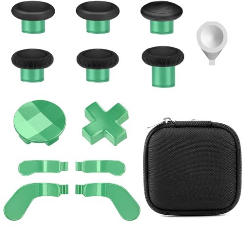 Accesorios para mando Xbox One Elite Series 2 (modelo 1797), palas de metal para paletas, kits de piezas de repuesto compatibles con Xbox Elite Wireless Controller Series 2 Core (negro y verde)