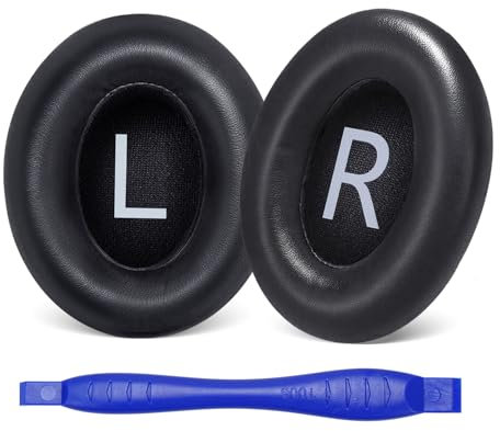 Aurivor Premium Lammleder-Ohrpolster für Bose Noise Cancelling 700 (NC-700) Kopfhörer– Ersatz-Ohrkissen aus echtem Lammleder mit Noise-Isolations-Schaumstoff, optimierter (Schwarz)