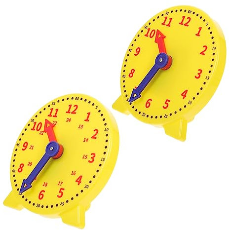IMIKEYA 2 Stück Lernuhr Modell für Demonstrationsuhr mit Zeitanzeige für Grundschule und Vorschule Pädagogisches Werkzeug zur Uhrzeit Erkennung und Zahlenverständnis