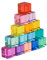 ＡＷＨＡＯ Regenbogen-Bausteine-Set, Regenbogen-Acryl-EDELSTEIN-Würfel, Blöcke, Stapelspielzeug, Pädagogisches Spielzeug für Kinder, 15 Stück