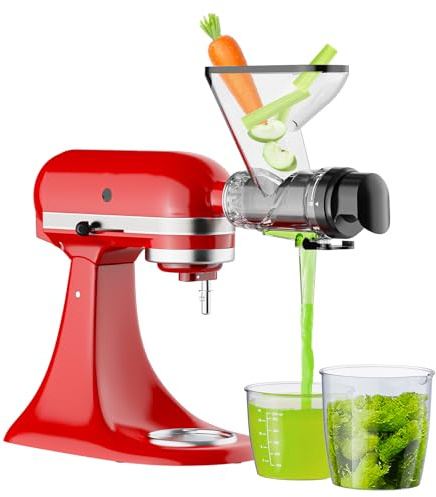 Masticating Juicer Attachment for KitchenAid Stand Mixer, Cold Press Juicer for KitchenAid Mixer Attachments with Dual Feed Chute, Slow Juicer Machine for Vegetables & Fruits by InnoMoon