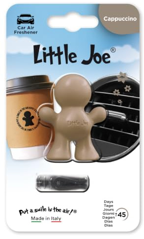 Little Joe CAPPUCCINO Lufterfrischer fürs Auto, Büro, Schubladen, Kleiderschrank, Haushalt z.B.: zur Montage an jedem KFZ Lüftungsgitter +/-45 Tage Frische im Auto (Little Joe Standard)
