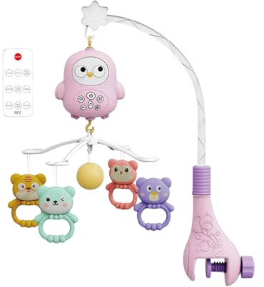 Dtaigou Baby Bett Mobile Musik - Babybett Spielbogen Mit Licht Und Melodien | Kinderbett Stubenwagen Mädchen Schlafzimmer Spielzeug Für Mädchen Wohnzimmer