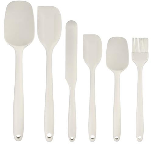6 Stück Silikon Spatel mit Metallkern Teigschaber | Flexibler Hitzebeständig Antihaft Silikon Spatel, Teigschaber Silikon mit Küchenutensilien, Silikonschaber Küche, zum Backen