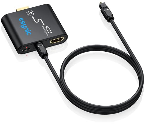 eSynic HDMI Audio Extractor für Fire TV Stick 4K HDMI zu HDMI + 3,5mm Audio Adapter, 4K@30Hz Video, PCM Stereo, Kompakter Firestick Konverter für Fernseher & Lautsprecher/Kopfhörer