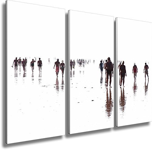 Dreiteiler Leinwandbilder XXL - Abstrakte - Bilder - Kunst - Menschen - Gleisendes Licht - Strand - Leinwand dreiteilig (ges. 120 x 80 cm)