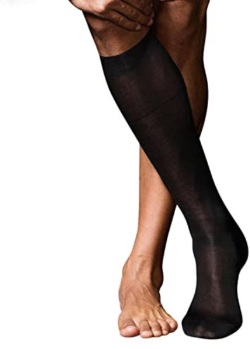 Intimitaly Calze Lunghe Uomo, 6 Paia, Nero, 39-41