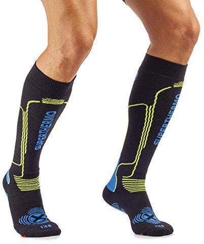 MICO CALZE SKI SUPERTHERMO con Maglia in Primaloft + Lana Merinos + Lycra, 100% Made in Italy, Pesanti e con Potere Isolante, Unisex per Uomo e per Donna Sportivi (XL (44-46), Schwarz)
