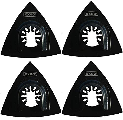 XXGO 4 Pcs 90mm 3.5 Inch Triangle Hook & Loop Oscillating Multitool Sanding Pads No.XG9004U