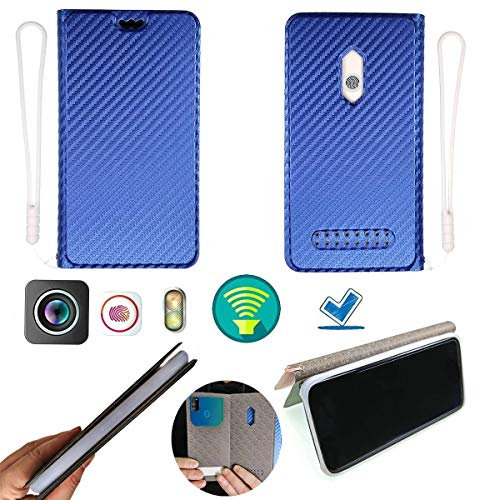 Oujietong Ojtong Custodia per Huawei Ascend Y560 Y560-L01 Y560-L02 Y560-L03 Y560-L23 LTE Anello di Protezione in Silicone + Coperchio della Custodia con Patta Superiore della Custodia Blu