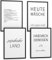 Papierschmiede® Premium Spruchbilder Set 4er mit Rahmen, DIN A3 fertig gerahmt (Material und Farbe wählbar) Motiv: Badezimmer & WC, Typografie Wanddeko für Zuhause