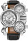 VDYXEW Retro Oulm Herren-Armbanduhr Uhr Steampunk armbanduhren, 3-movt Quarz Zifferblatt und Lederarmband(Weiß)