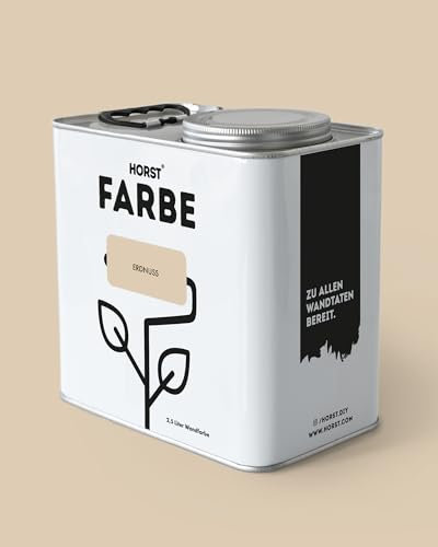 HORST Wandfarbe Erdnuss 5L - Hochwertige Innen-Farbe - Hohe Deckkraft & Schnelltrocknend - Geruchsneutral - Spritz- & Tropffrei - 100% Natürlich - Beige