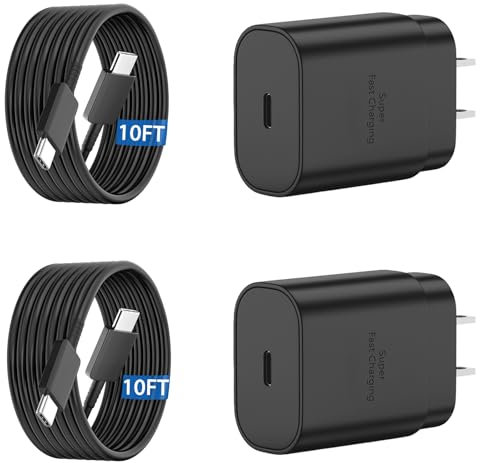 Ubearkk Type C Charger Fast Charging 10FT Cord 25W Samsung Super Fast Charger Android Phone Charger Block for Samsung Galaxy S25/S25 Ultra/S25+/S24/S24+/S24 Ultra/S23/S23 Ultra/S23+/S22/S21/S20/Note