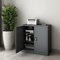 [en.casa] Armoire de Bureau Métallique Casier avec Portes Battantes Meuble de Rangement avec Étagères pour Atelier ou Garage Verouillable Acier Laqué 90 x 40 x 90 cm Gris Foncé
