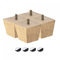 sourcing map Lot de 4 pieds de meubles carrés en bois massif, 50 mm, pièces de rechange, pour canapé, chaise, table, canapé - Marron clair