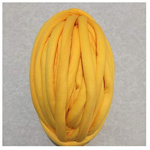 Fil Géant Fil Chunky épais for Tricoter à la Main Super Brochet au Crochet Doux Grand Coton Polyester Bricolage Bricolage Bricolage Filature Filature for Couverture Fil à Tricoter (Color : Gold Yello