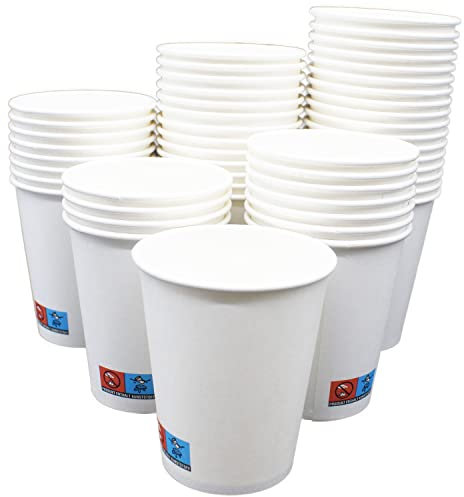 BAMI EINWEGARTIKEL 1000 Stück Pappbecher Einweg-Kaffeebecher, 0,2 Liter / 200ml, weiß - Ideal für Büros, Veranstaltungen und Partys