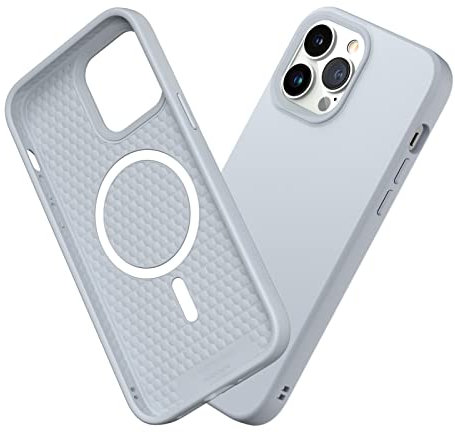 RhinoShield Case kompatibel mit [iPhone 13 Pro Max] | SolidSuit - MagSafe-kompatibel -Stoßdämpfende & schlanke Schutzhülle mit Premium Finish - 3.5 Meter Fallschutz - Silbergrau
