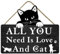 Cat Welcome Sign All You Need Is Love And Cat Hanging Decorative Wall Sign Great Gift for Home Funny Cat Pet Shop Farmhouse Decor Welcome Sign Plaque 6x7IN