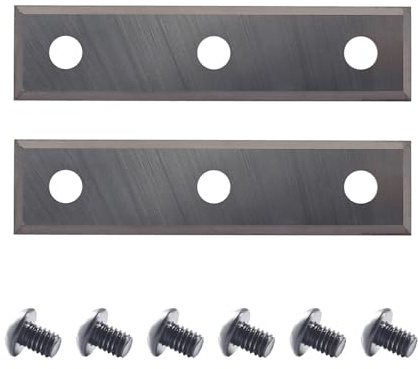 AKYLIN Wendeschneidplatten 2 Stück,50x12x1.5mm，4-Schneidkanten Wendemesser Hartmetalleinsätze (als Ersatz) für Wendeplatten Bündigfräser