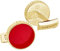 DAVIDOFF PARIS Cufflinks Manschettenknöpfe Rot - vergoldet und rot, rund, für Herren, mit Guilloche-Design - edle Herren - Hochzeits-Accessoires