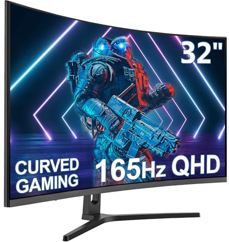 Z-Edge 32 Inch Curved Gaming Monitor 165Hz(DP) 144Hz(HDMI) 2K QHD 2560x1440 1ms MPRT 16:9 1500R Curved Screen, Ultra-Thin Bezel, FreeSync, DisplayPort 1.4 & HDMI 2.0