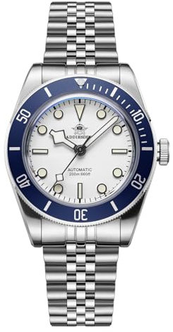ADDIESDIVE automatik herrenuhr BGW9 Leuchtend NH35A analoge Uhr Edelstahl Herrenuhr AD2043 Weiß