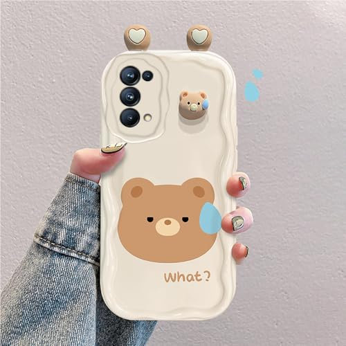 3D Cartoon Hülle Kompatibel mit Oppo Find X3 Lite Süßes Stoßfestes und Stylisches Silikon Cover