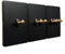 Hasaller Wand-Kippschalter, 1-4-Gang, 2-Wege, schwarzer Kipp-Lichtschalter, massiver Kupferhebel, antiker handgefertigter Schalter, 86 Typ, Retro-Kippschalter, 10 A, Doppelbedienungshebel,