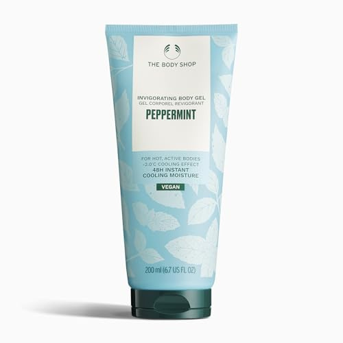 The Body Shop Peppermint Cooling Body Gel, 200 ml · Kühlendes, feuchtigkeitsspendendes Körpergel mit Minze · Vegan, schnell einziehend, für alle Hauttypen