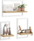 IBUYKE schwimmende Regalwand, Satz von 3-Wandregalen, hängende Regale für Wandlagerung, Ausstellungsregale, quadratisches Bücherregal für Büro, Schlafzimmer, Badezimmer, Küche,Light Wood TFS001R