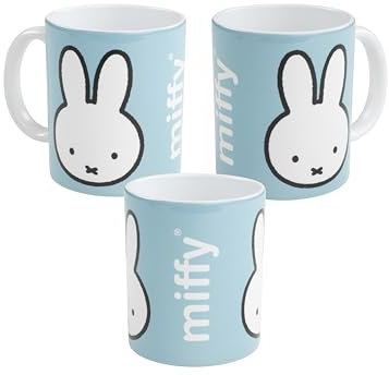 Miffy Tasse - Hase Kaffeetasse Becher Kaffeebecher aus Keramik 320 ml Blau