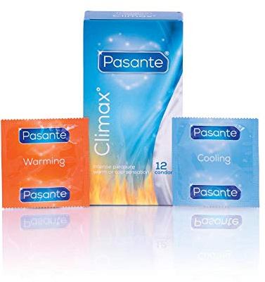 Pasante Climax, 5x12 Spezial-Kondome - 30x wärmende Kondome, 30x kühlende Kondome mit Rippen