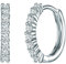 Rafaela Donata Damen Creolen aus 925/- Sterling Silber mit Zirkonia weiß - Klappcreolen Silbercreolen klassisch