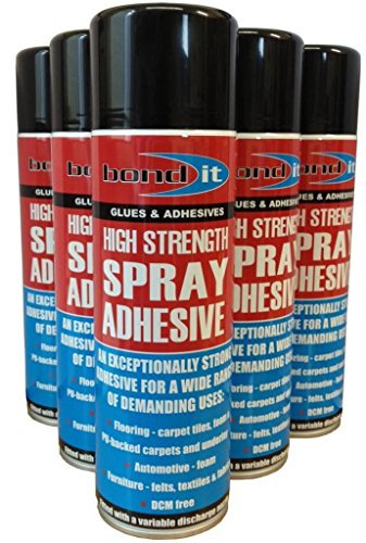 (12 Tins) 500ml Bond it spray Contact adhesive Super Strong carpet tiles underlay spray glue