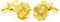 Honey Bear Herren Manschettenknöpfe Lieben Knoten Hochzeit Cufflinks Knoten-Form 1 Paar (Gold)