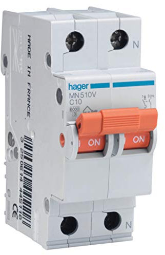Interruptor automático magnetotérmico serie MN, 2P, 20A, curva C, 6KA