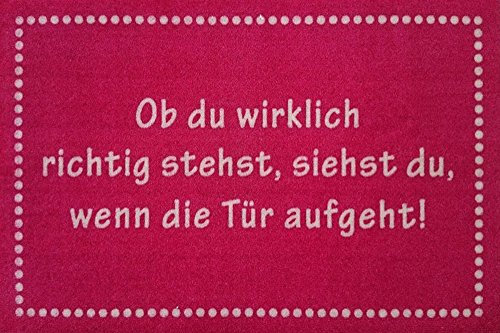 empireposter Ob du wirklich richtig stehst - Pinke Fußmatte, Größe: 60x40 cm, Material Polypropylen