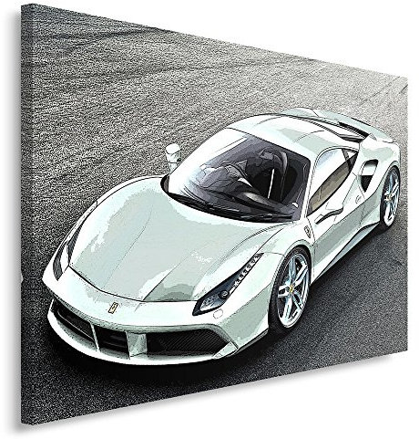 Feeby. Wandbild - 1 Teilig - 80x120 cm, Leinwand Bild Leinwandbilder Bilder Wandbilder Kunstdruck, AUTO, TRANSPORT, SCHWARZ-WEIß